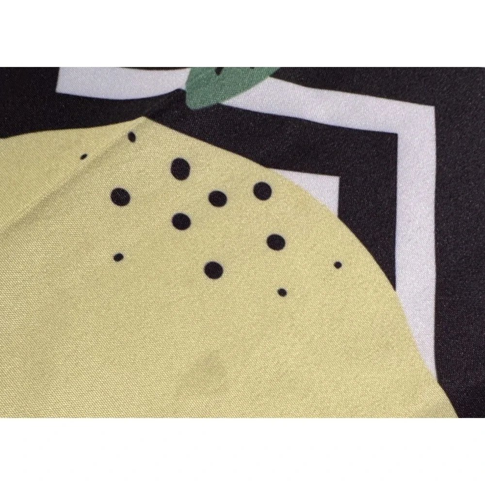 Handmade Round Lemon‎ Tablecloth Black White Chevron 68